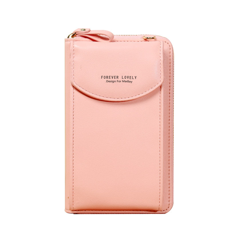 Women's Clutch Large Capacity Mobile Zipper Solid Phone Bags