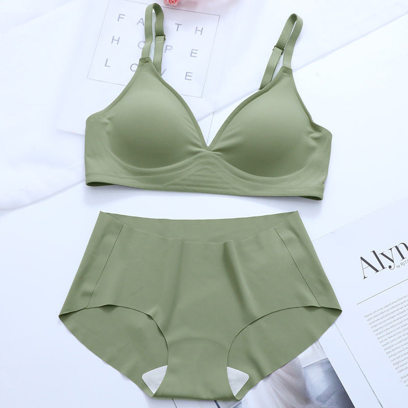 Women's Cartoon Chest Underwear Small Flat Gathered Lingerie Sets