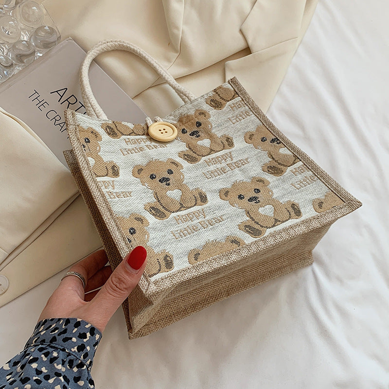 Women's Linen Outing Style Lunch Box Bags