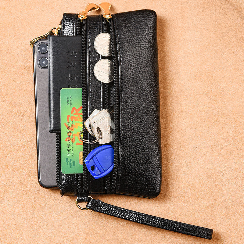 Women's Long Soft Leather Lychee Pattern Clutch Large Ladies Wallets