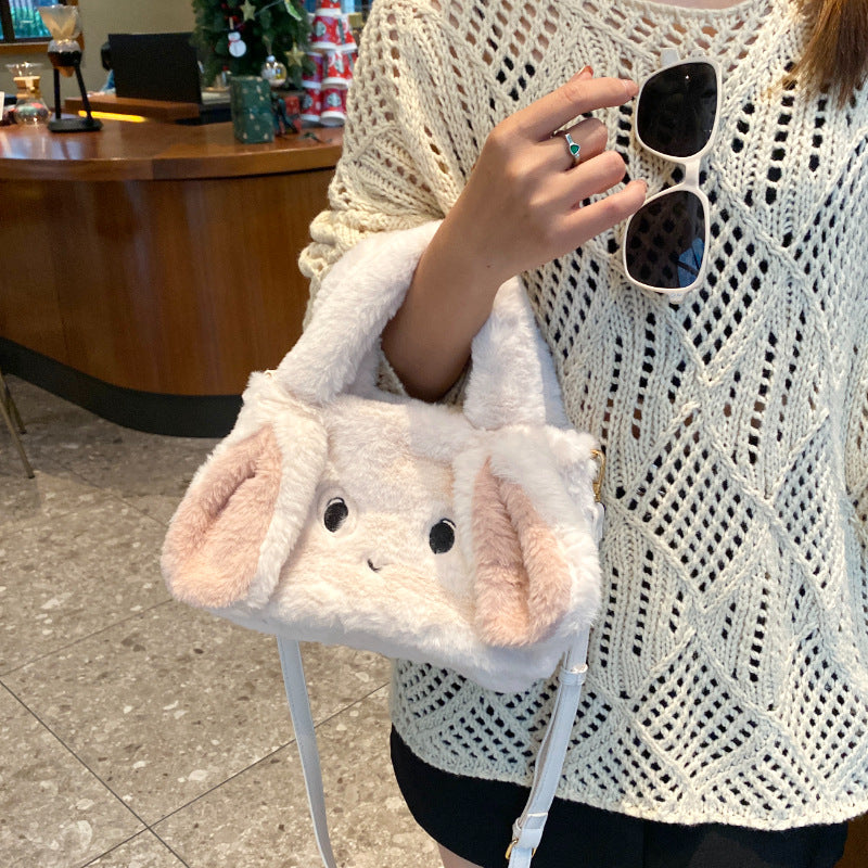 Cartoon Rabbit Plush High-grade Large Capacity Cute Women's Messenger Bag