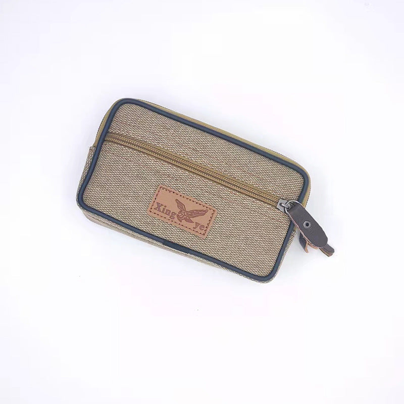 Men's Canvas Horizontal Vertical Wrist Hanging Mobile Men's Waist Packs