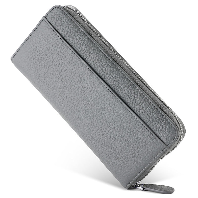 Women's Genuine Leather Long Zipper Clutch Bags
