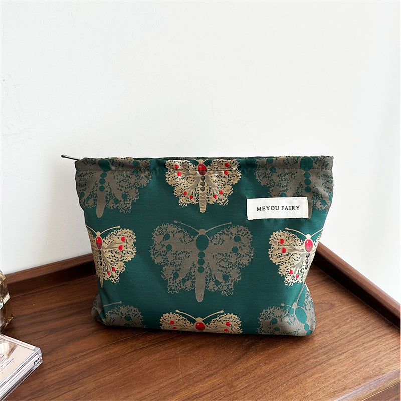 Chinese Butterfly Vintage Storage Fabric Large Capacity Home Good-looking Makeup Bag