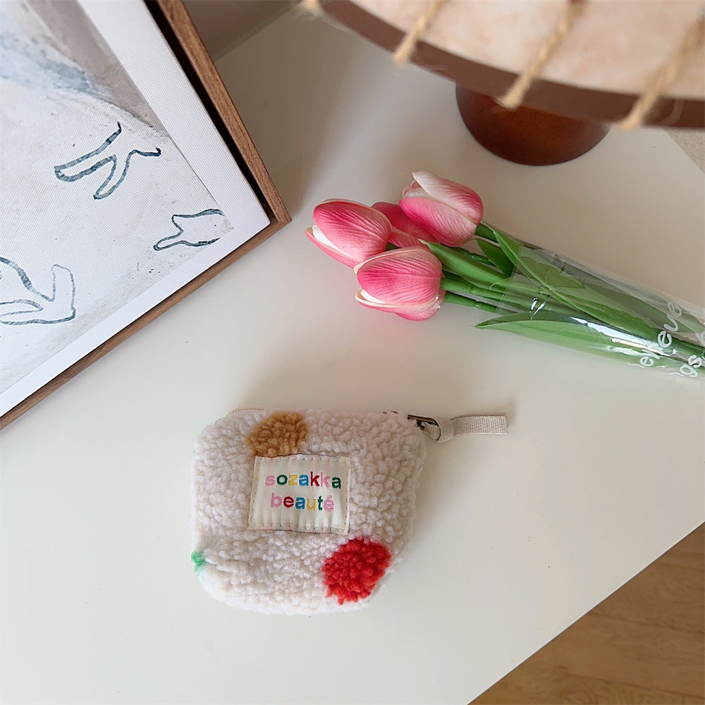 Women's Sized Plush Portable Liner High Cosmetic Bags