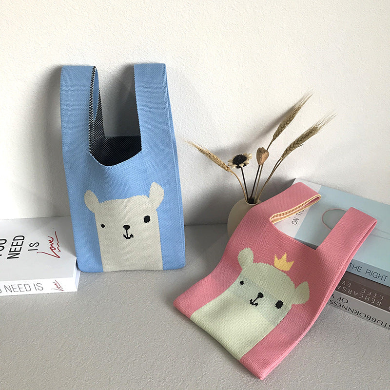 Women's Knitted Wool Vest Version Hand Carrying Handbags