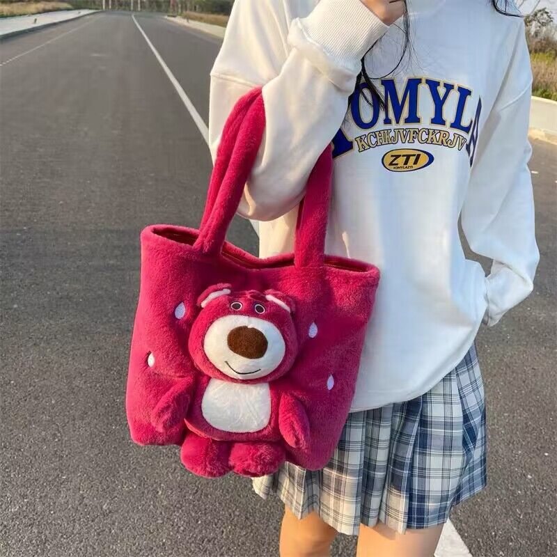 Large Capacity Plush Cute Sweet Cartoon Handbags