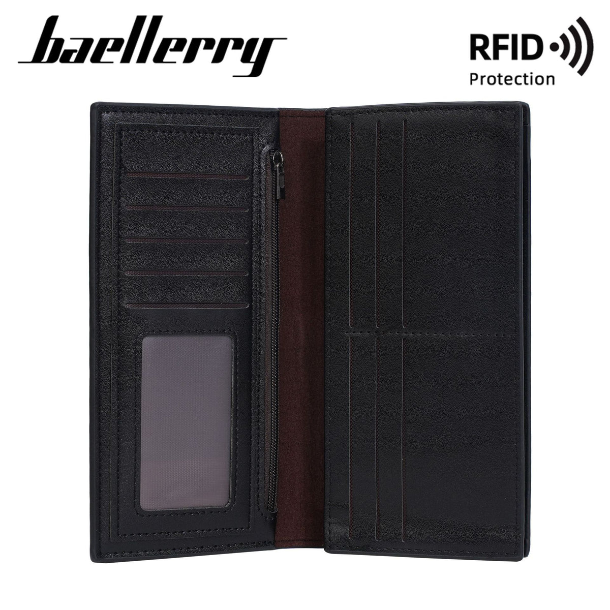 Men's Long High-grade Business Zipper Green Handbags