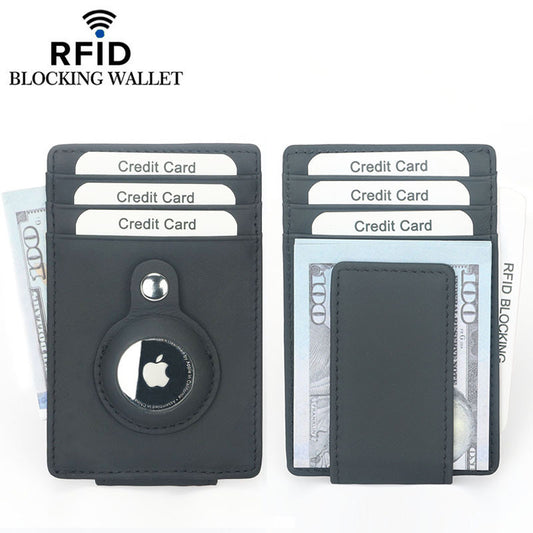 Apple Tracker Protective First Layer Cowhide Card Holder