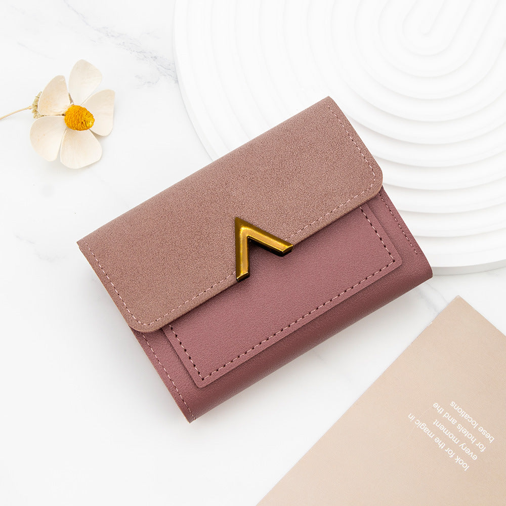 Women's Korean Style Short Three-fold Mini Card Holder