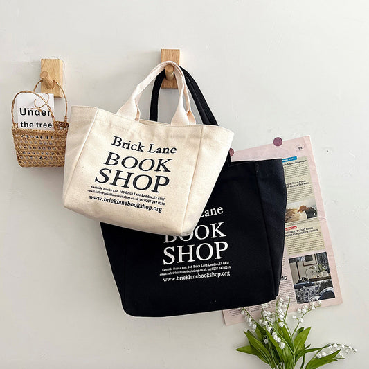 Women's Easy Matching Canvas Mini Large Capacity Letters Printed Handbags