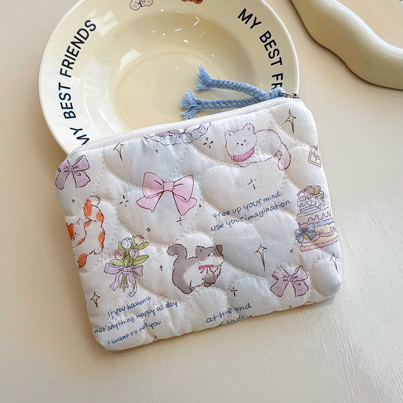 Women's Printed Quilted Weekend Artistic Sanitary Napkin Cotton Bags