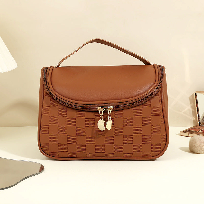 Women's High-grade Chessboard Storage Waterproof Portable Makeup Bag