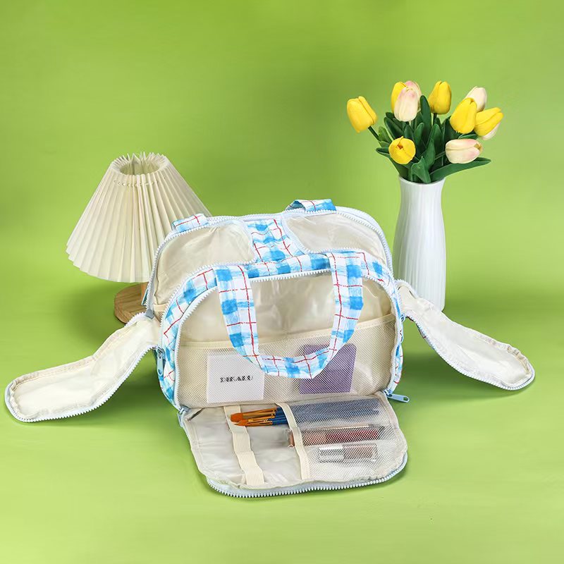 Simple Large Capacity Partition Layered Wash Portable Cosmetic Bags