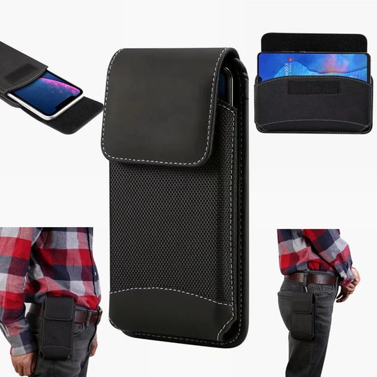 Men's Leather Hanging Mobile Nylon Horizontal Vertical Men's Waist Packs