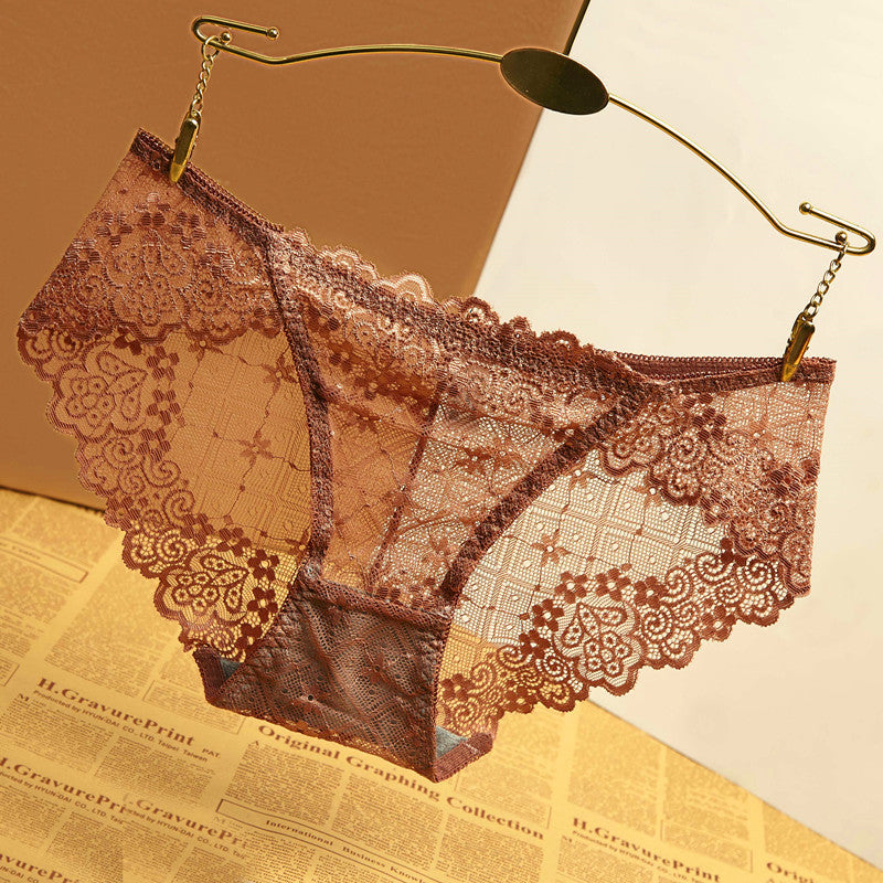Women's Transparent Sexy Ladies Hollow Low Waist Breathable Panties