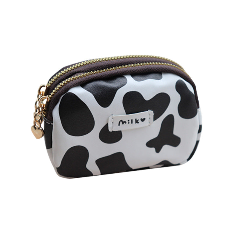 Cool Fresh Double Zipper Cute Cow Ladies Wallets