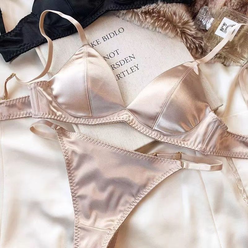 French Triangle Cup Wireless Small Sexy Lingerie Sets