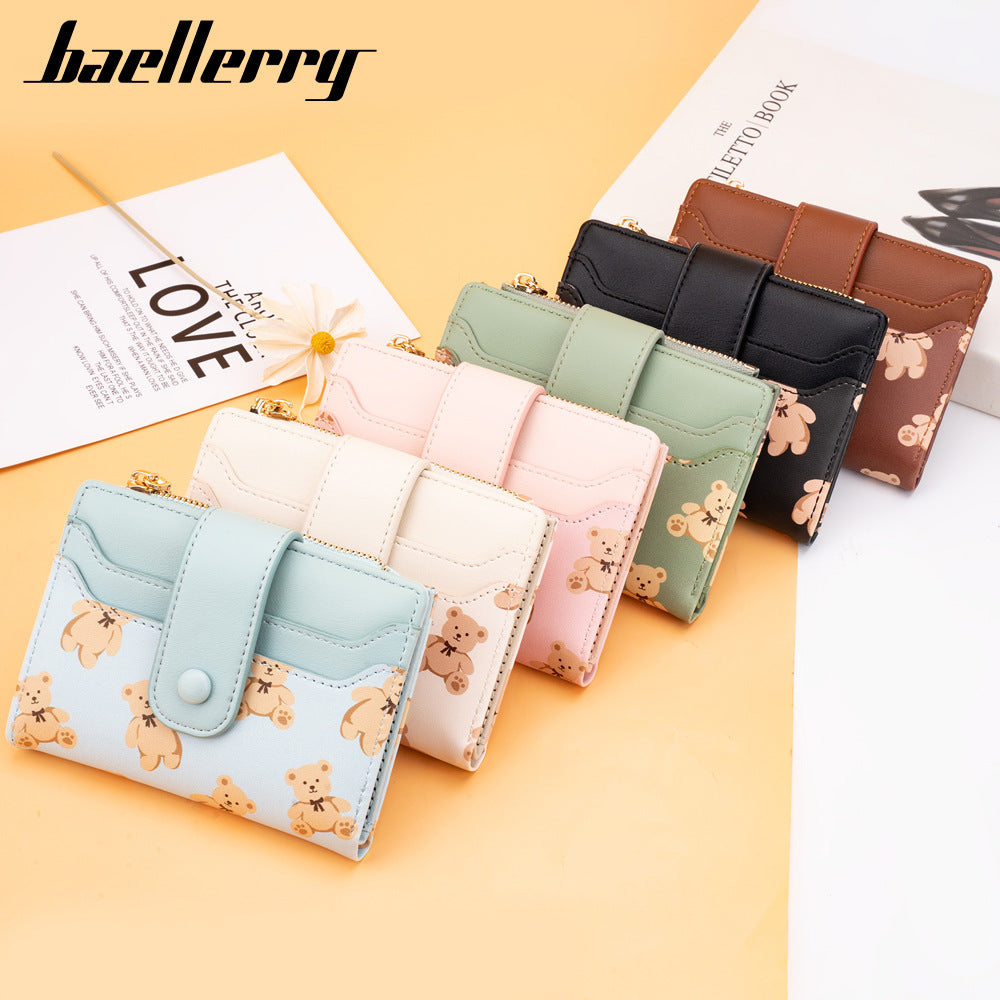 Pretty Women's Short High-grade Fashion Bear Ladies Wallet