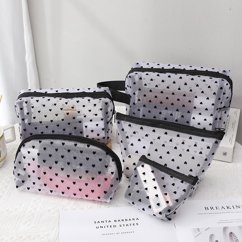 Love Heart Toiletry Storage Portable Large Cosmetic Bags
