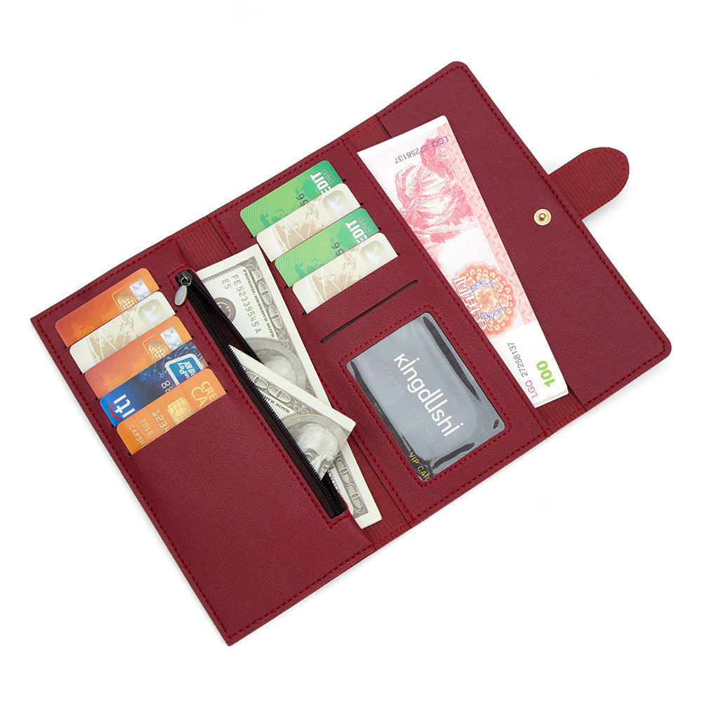Women's Long Fashionable Simple Tri Fold Clutch Purses