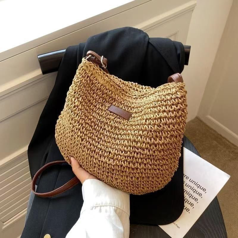 Comfortable Women's Straw Hand-woven Beach Commuting Women's Shoulder Bag