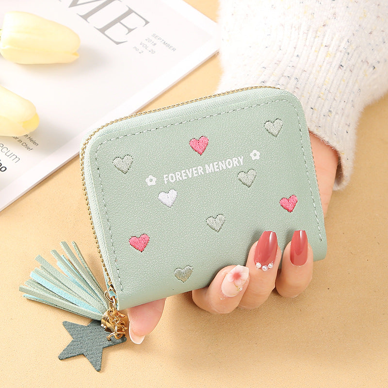 Women's Short Cover Type Off Folding Ladies Wallets