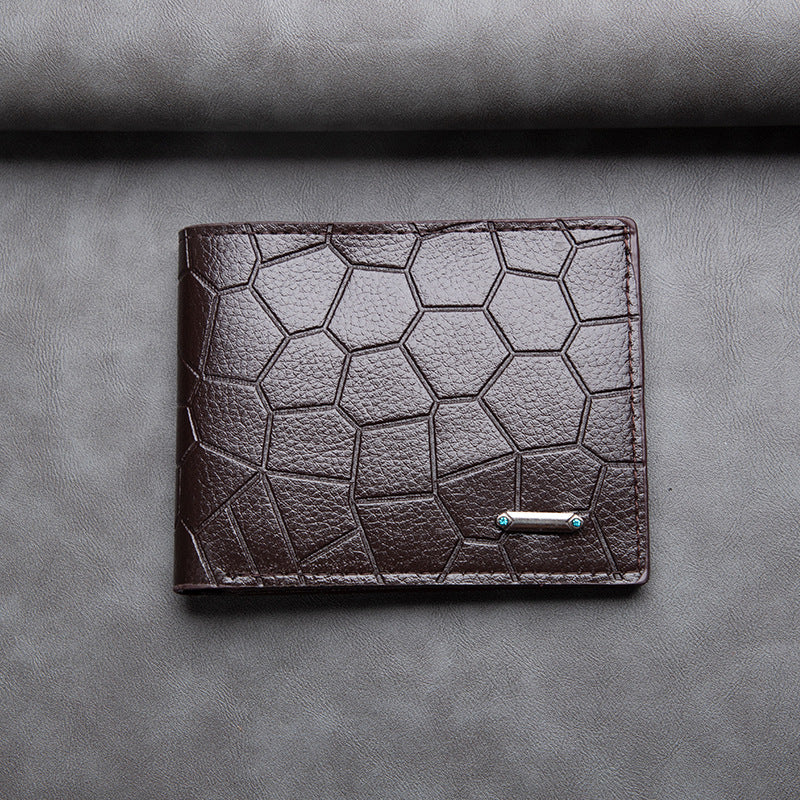 Men's Business Fashion Stone Pattern Leisure Large Men's Wallets