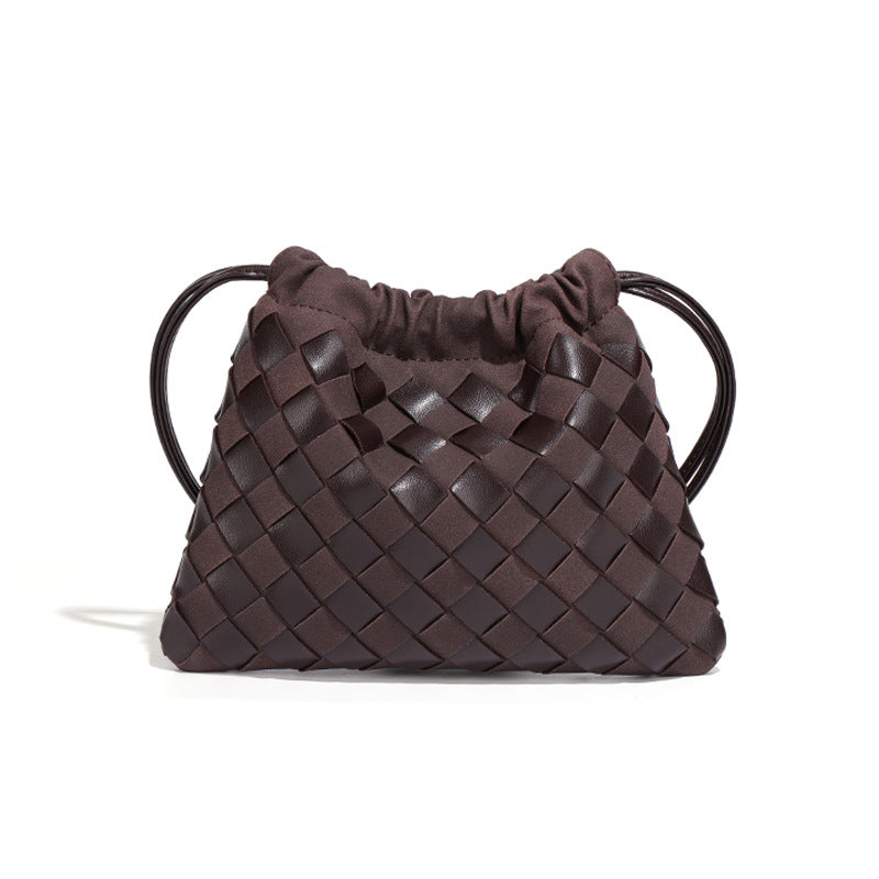 Women's Matte Stitching Woven Garbage Pleated Cloud Women's Messenger Bag