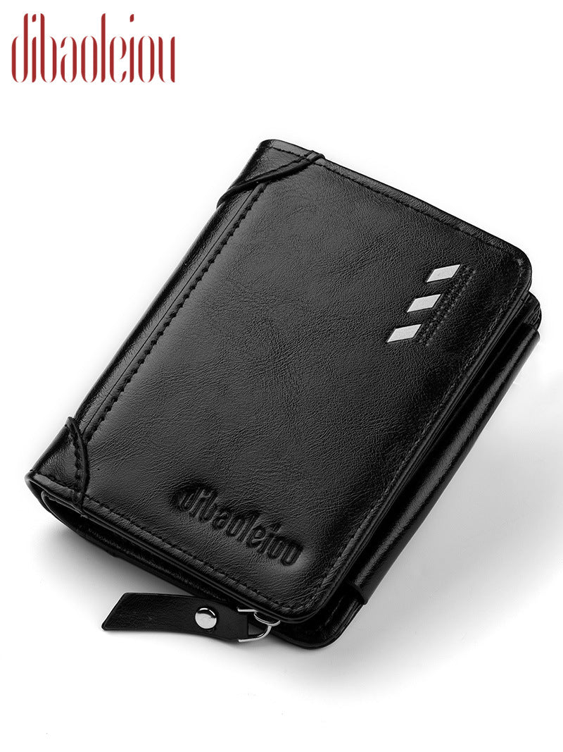 Men's Good-looking Short Zipper Multiple Slots Purses