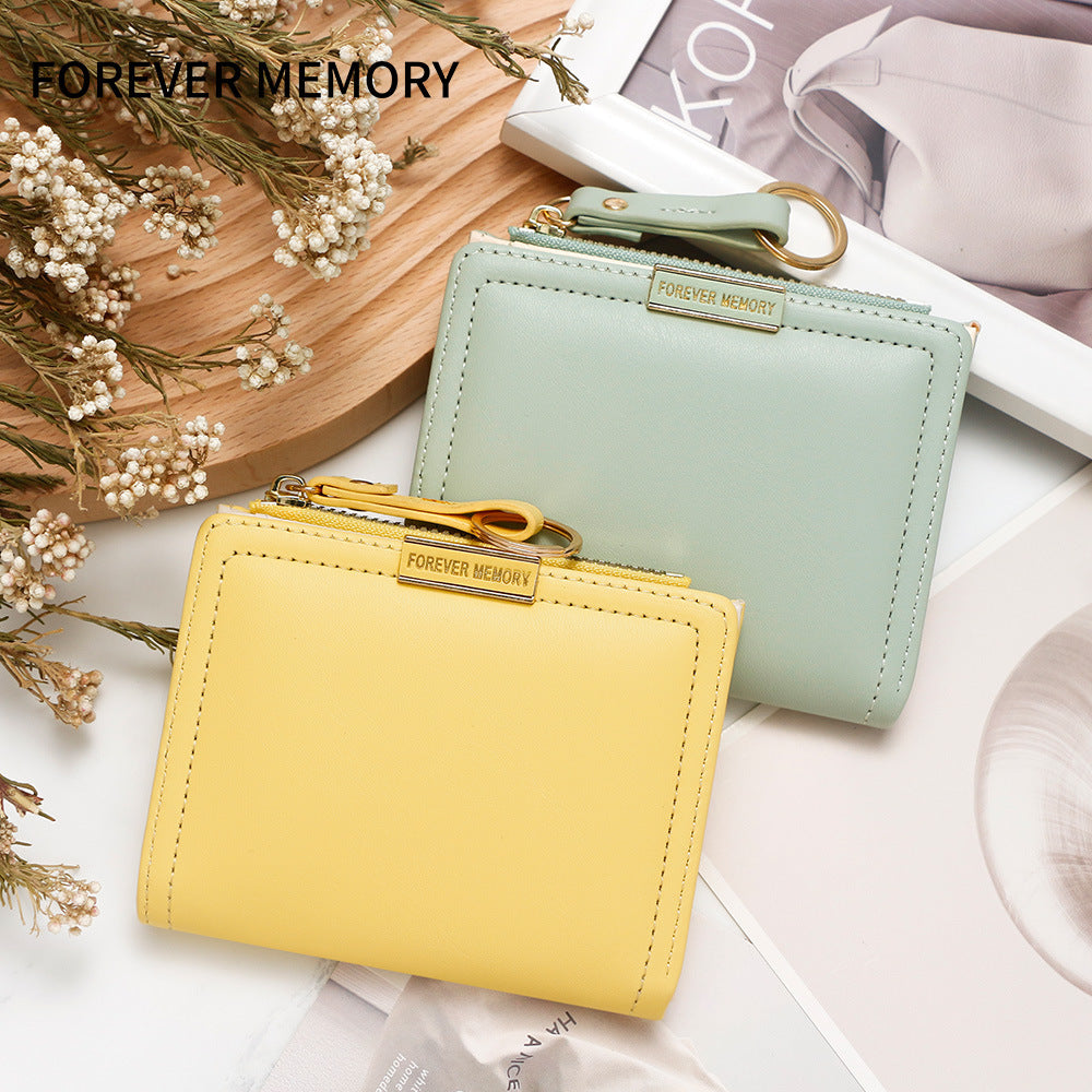 Women's Korean Fashion Short Zipper Document Coin Purses