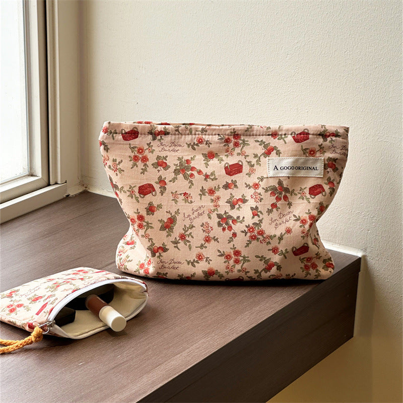 Fresh Floral Good-looking Large Capacity Simple Storage Makeup Bag