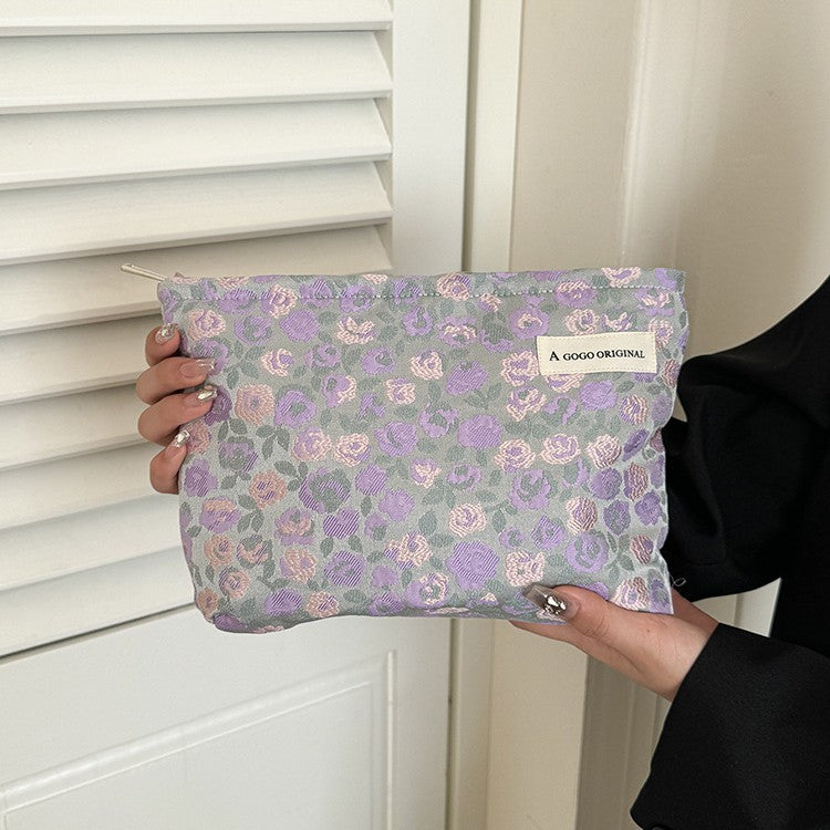 Fresh Flower Jacquard Fabric Skin Care Wash Portable Underwear Bags