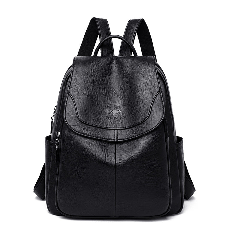 Women's Fashion Versatile Large Capacity Soft Leather Backpacks