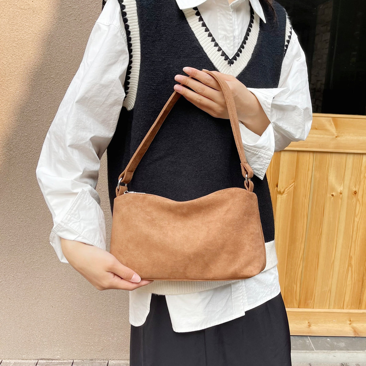 Women's Trendy Large Capacity Frosted Simple Daily Women's Shoulder Bag