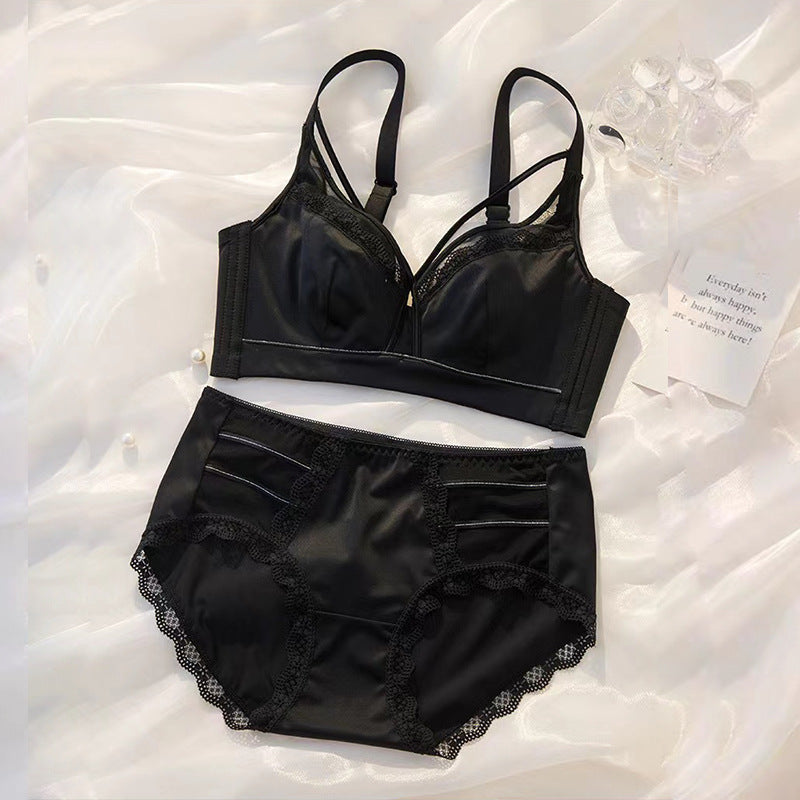 Women's Rabbit Mug Push-up Thin No Wire Accessory Breast Lingerie Sets