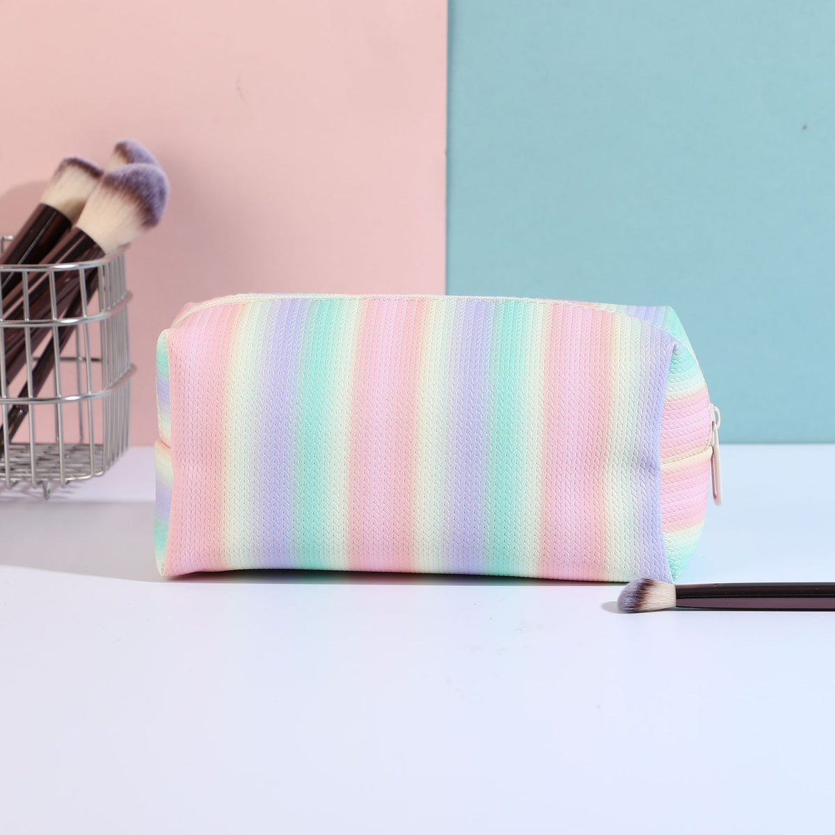 Transparent Striped Rainbow Portable Storage Wash Bags