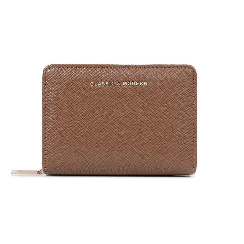 Comfortable Women's Cross Pattern Short Simple Ladies Wallet