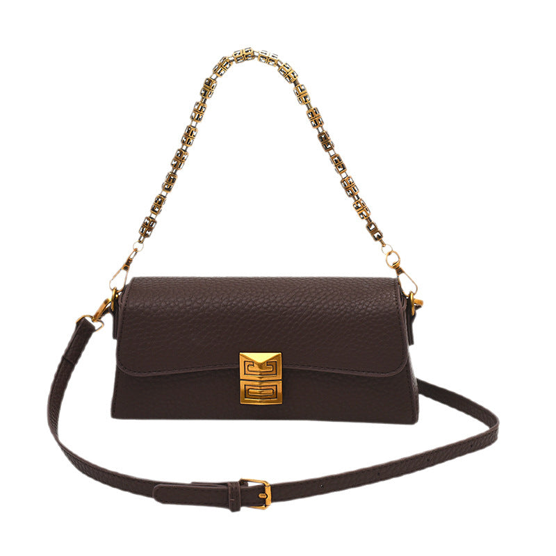 Women's Springtide Versatile Chain Litchi Pattern Solid Color South Bags