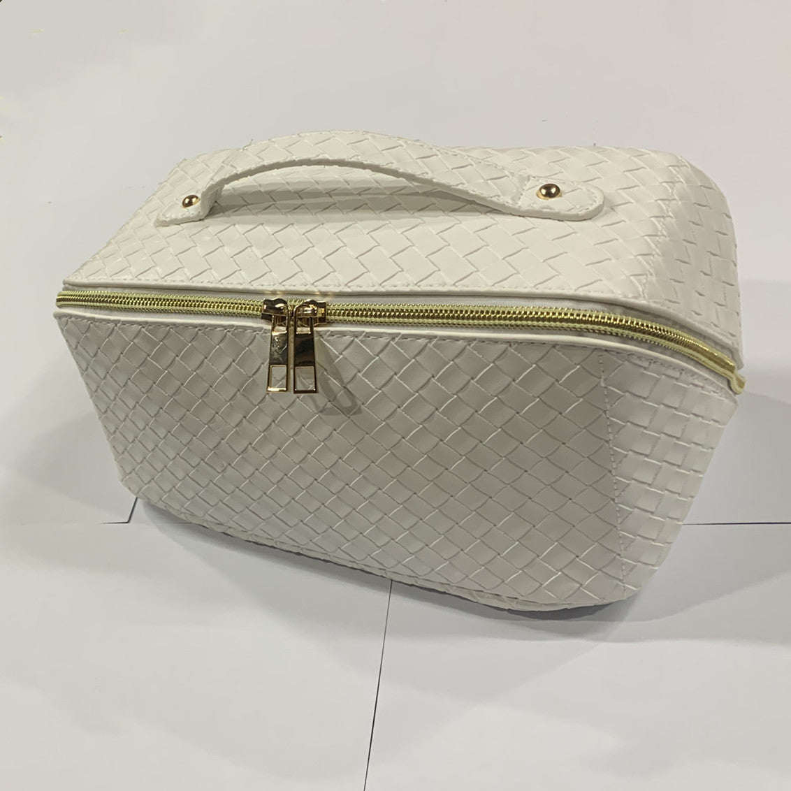 File Pillow Large Capacity Woven Pattern Portable Storage Waterproof Makeup Bag