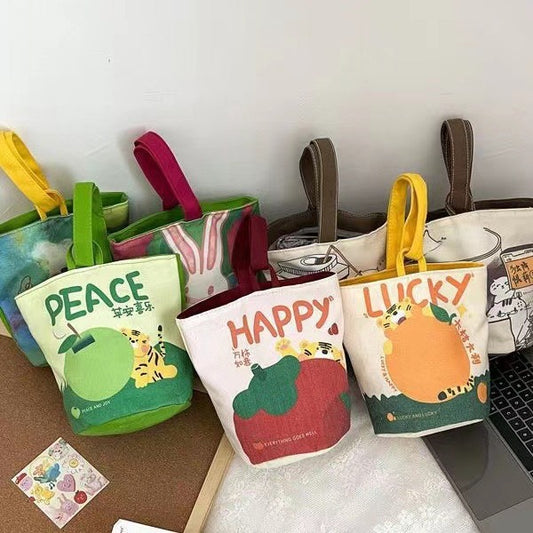 Illustration Portable Hand Carrying Out Snack Handbags