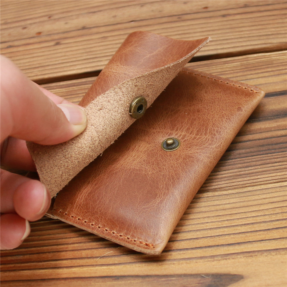 Men's Leather Genuine Simple First Layer Cowhide Card Holder