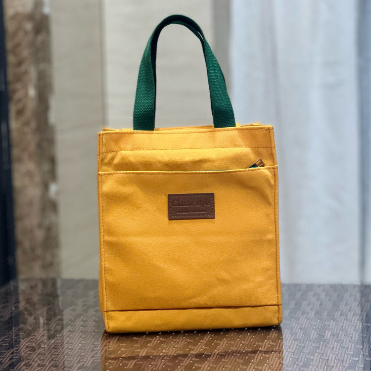 Canvas Solid Color Unisex Simple Lunch Box Handbags