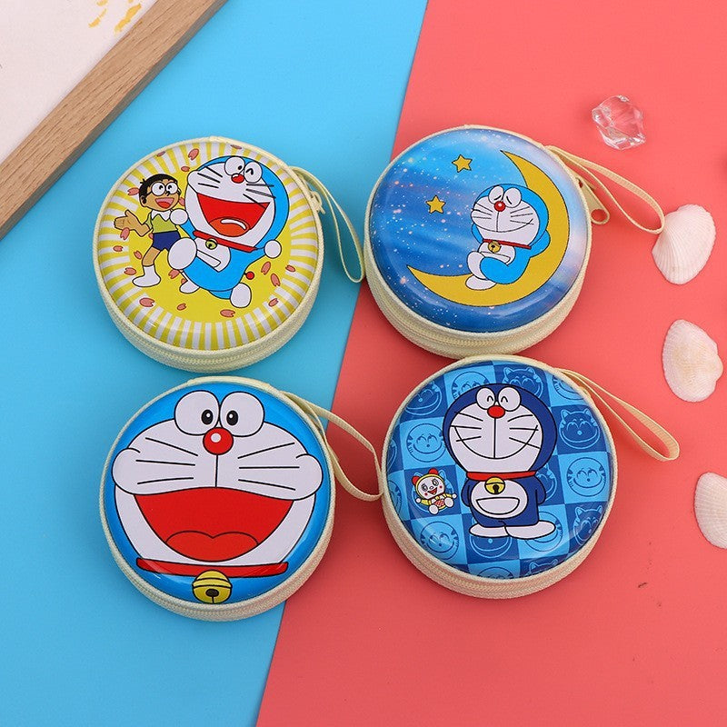 Christmas Round Zipper Cartoon Storage Earphone Coin Purses