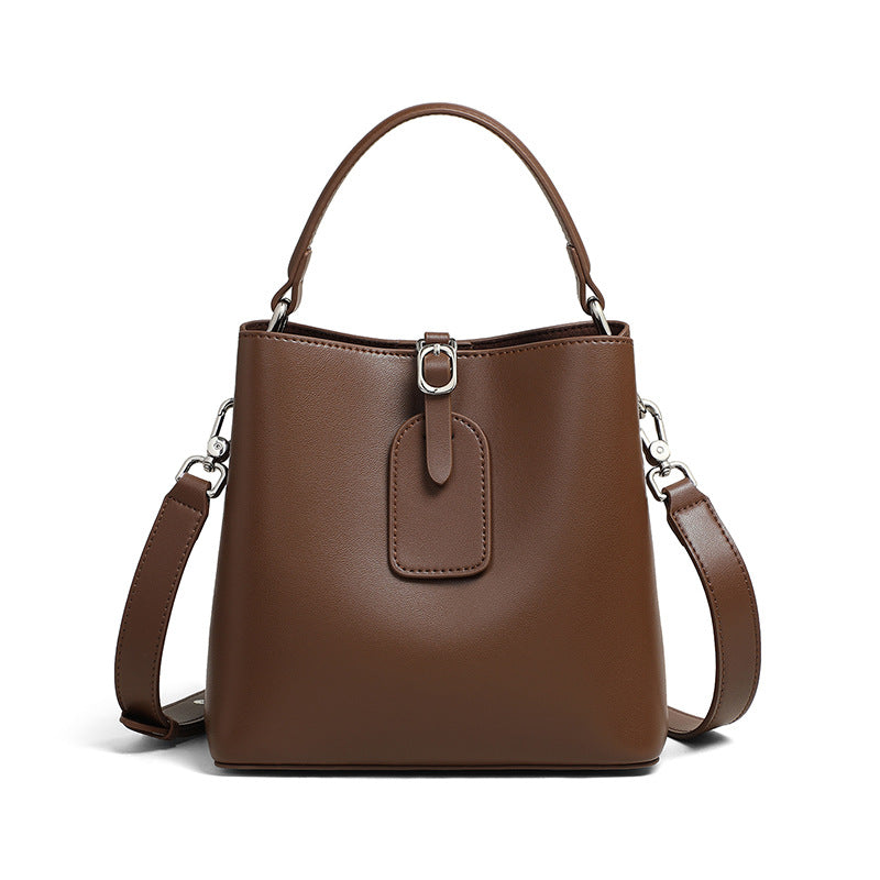 Glamorous Women's High-grade Large Capacity Leather Bucket Bags