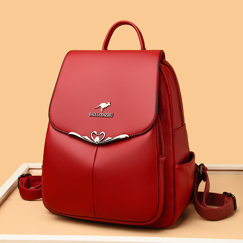 Women's Authentic Leather Tactile Feel Soft Multipurpose Backpacks