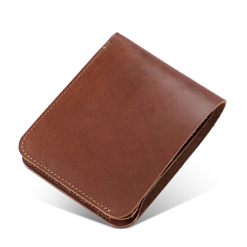 Men's Retro Crazy Horse Horizontal Distressed Money Men's Wallets