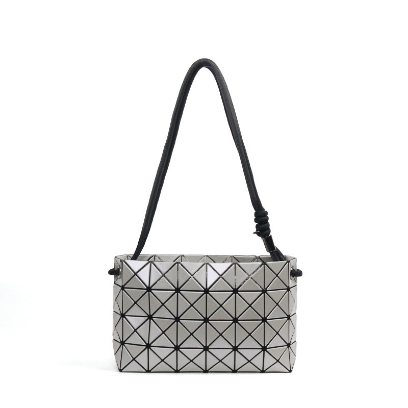 Charming Women's Drawstring Pillow Rhombus Simple Bucket Bags