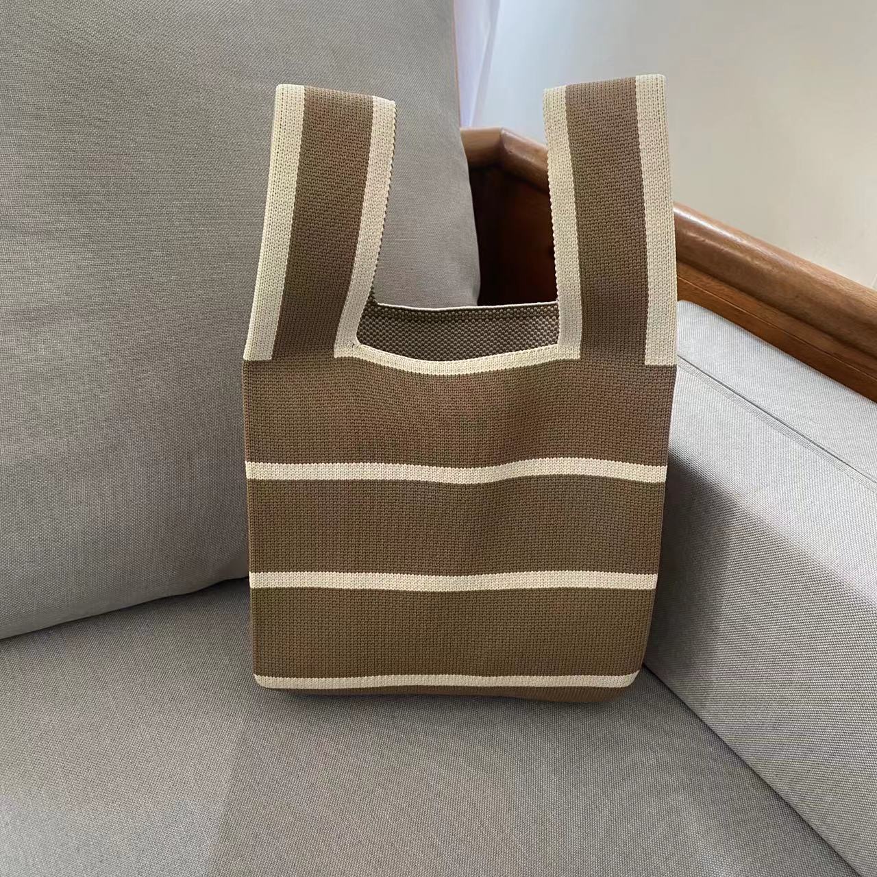 Woolen Yarn Fashion Simple Horizontal Bar Handbags