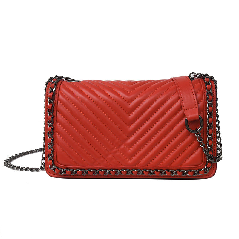 Women's Fashion Solid Color Chain Rhombus Women's Shoulder Bag
